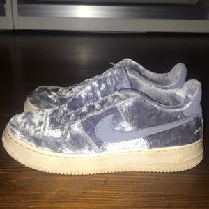 purple velvet air force 1s